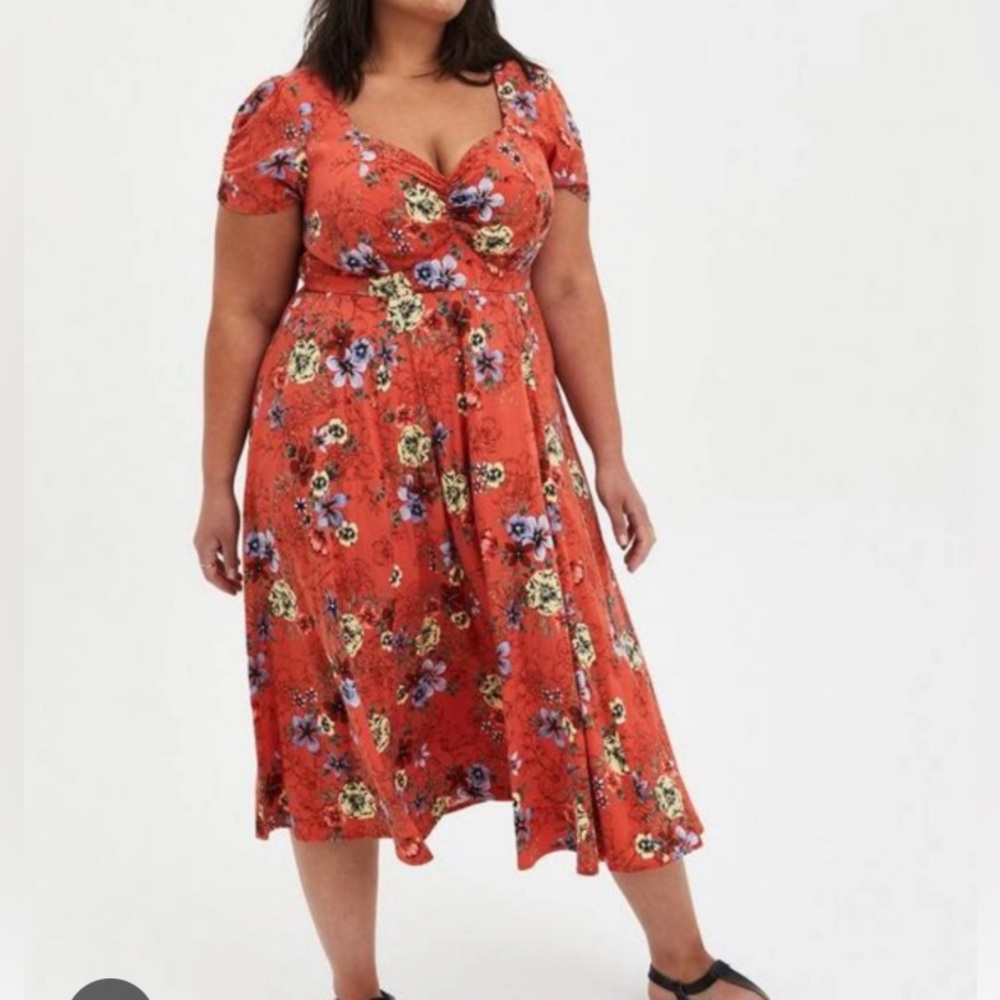 Torrid Floral Midi Dress size 0